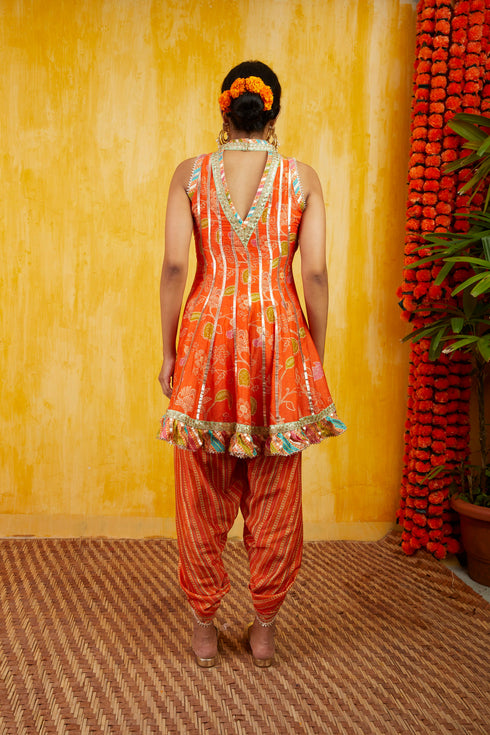 Marigold Garden Sleeveless AG Dhoti Set